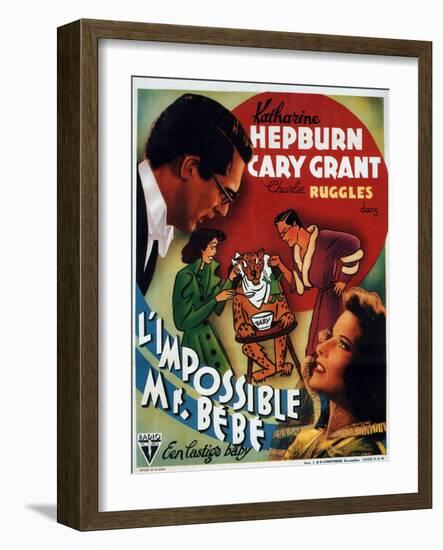 Bringing Up Baby, German Movie Poster, 1938-null-Framed Art Print