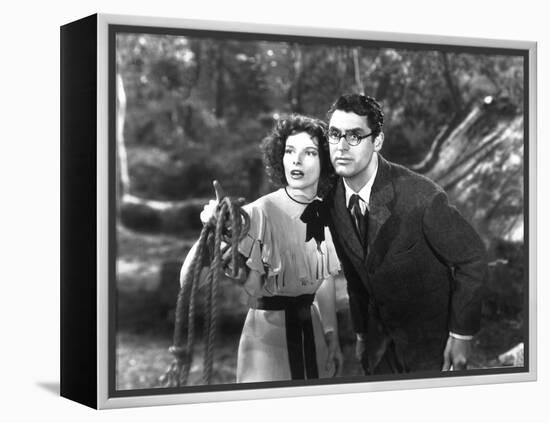 Bringing Up Baby, Katharine Hepburn, Cary Grant, 1938-null-Framed Stretched Canvas