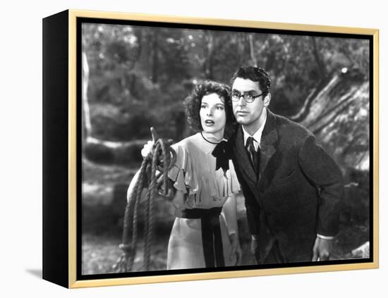 Bringing Up Baby, Katharine Hepburn, Cary Grant, 1938-null-Framed Stretched Canvas