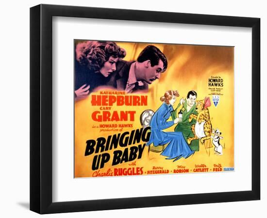 Bringing Up Baby, Katharine Hepburn, Cary Grant, 1938-null-Framed Premium Giclee Print