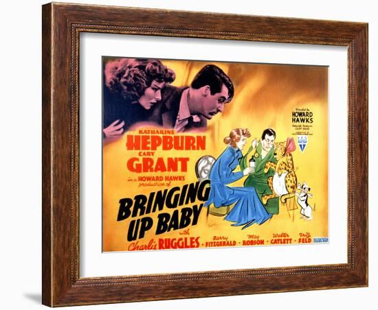 Bringing Up Baby, Katharine Hepburn, Cary Grant, 1938-null-Framed Art Print