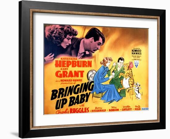 Bringing Up Baby, Katharine Hepburn, Cary Grant, 1938-null-Framed Art Print