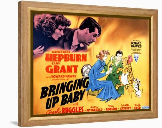 Bringing Up Baby, Katharine Hepburn, Cary Grant, 1938-null-Framed Stretched Canvas