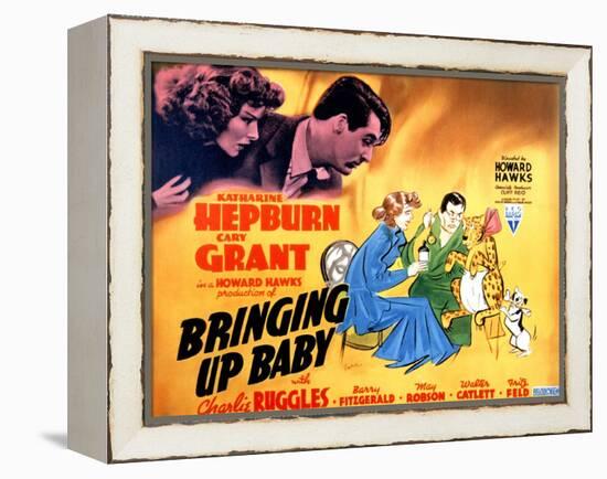 Bringing Up Baby, Katharine Hepburn, Cary Grant, 1938-null-Framed Stretched Canvas