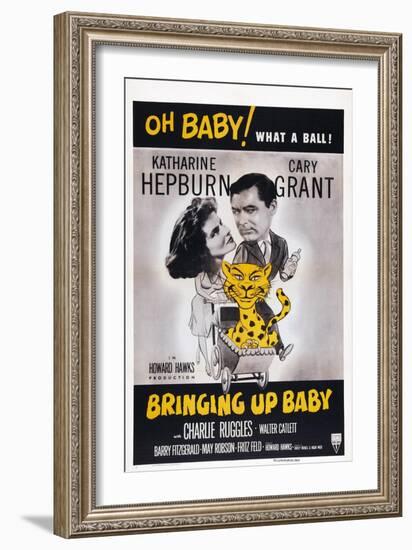 Bringing Up Baby, Katharine Hepburn, Cary Grant, 1938-null-Framed Art Print