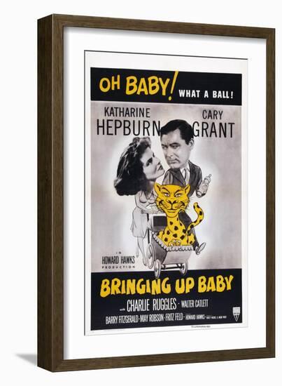 Bringing Up Baby, Katharine Hepburn, Cary Grant, 1938-null-Framed Art Print