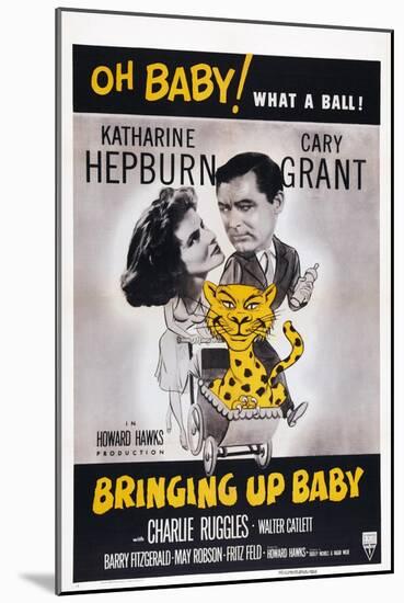 Bringing Up Baby, Katharine Hepburn, Cary Grant, 1938-null-Mounted Art Print