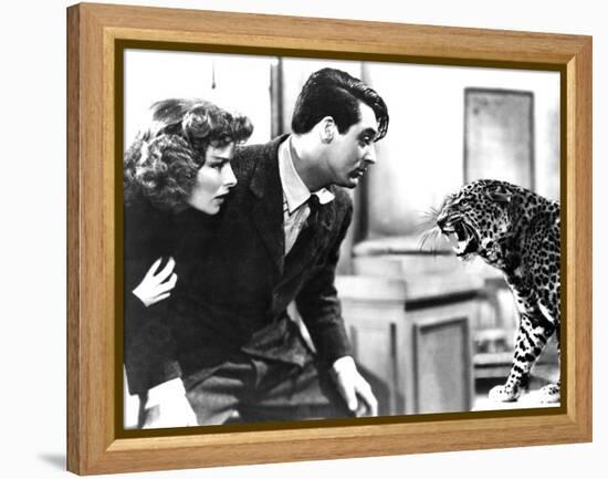 Bringing Up Baby, Katharine Hepburn, Cary Grant, Baby The Leopard, 1938-null-Framed Stretched Canvas