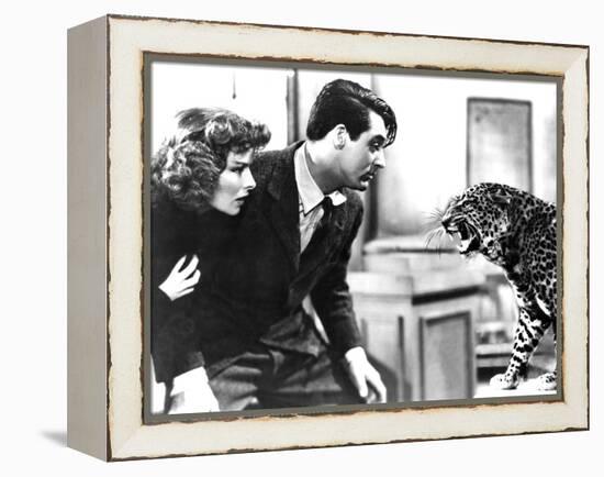 Bringing Up Baby, Katharine Hepburn, Cary Grant, Baby The Leopard, 1938-null-Framed Stretched Canvas