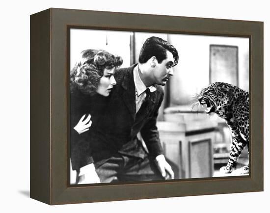 Bringing Up Baby, Katharine Hepburn, Cary Grant, Baby The Leopard, 1938-null-Framed Stretched Canvas