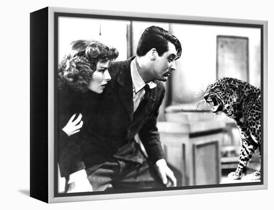Bringing Up Baby, Katharine Hepburn, Cary Grant, Baby The Leopard, 1938-null-Framed Stretched Canvas