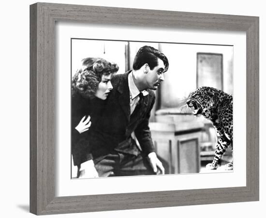 Bringing Up Baby, Katharine Hepburn, Cary Grant, Baby The Leopard, 1938-null-Framed Photo