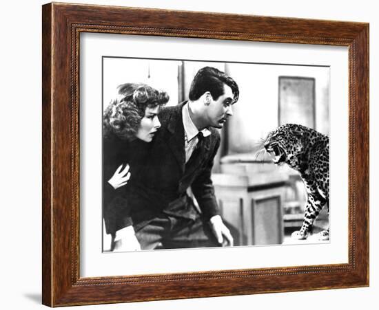 Bringing Up Baby, Katharine Hepburn, Cary Grant, Baby The Leopard, 1938-null-Framed Photo