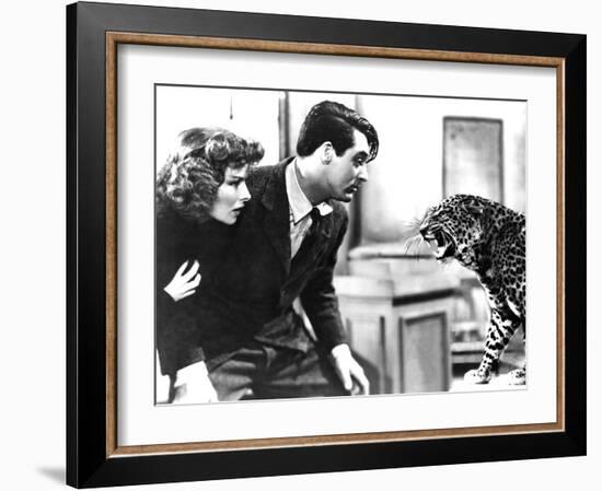 Bringing Up Baby, Katharine Hepburn, Cary Grant, Baby The Leopard, 1938-null-Framed Photo