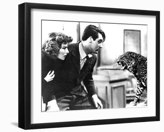 Bringing Up Baby, Katharine Hepburn, Cary Grant, Baby The Leopard, 1938-null-Framed Photo