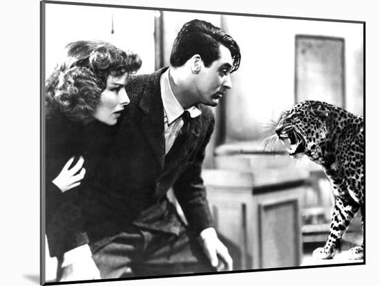 Bringing Up Baby, Katharine Hepburn, Cary Grant, Baby The Leopard, 1938-null-Mounted Photo
