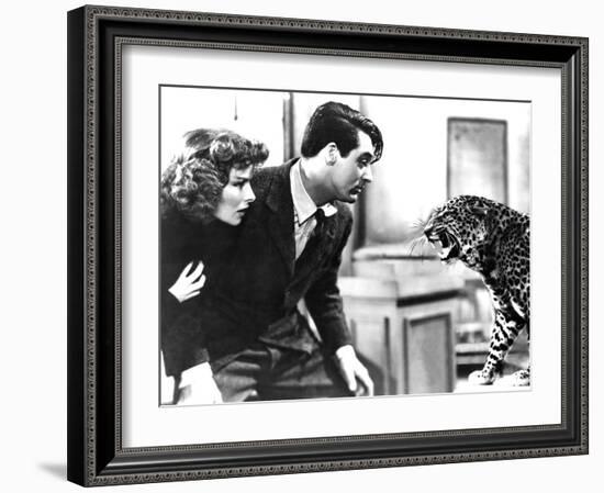 Bringing Up Baby, Katharine Hepburn, Cary Grant, Baby The Leopard, 1938-null-Framed Photo