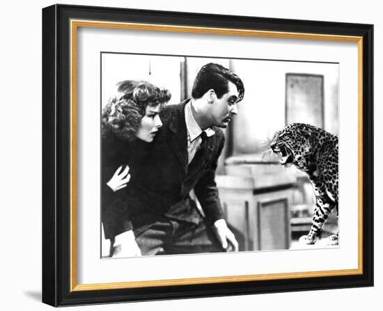 Bringing Up Baby, Katharine Hepburn, Cary Grant, Baby The Leopard, 1938-null-Framed Photo