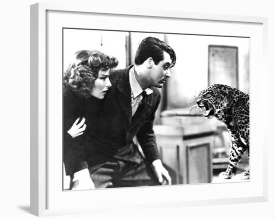 Bringing Up Baby, Katharine Hepburn, Cary Grant, Baby The Leopard, 1938-null-Framed Photo