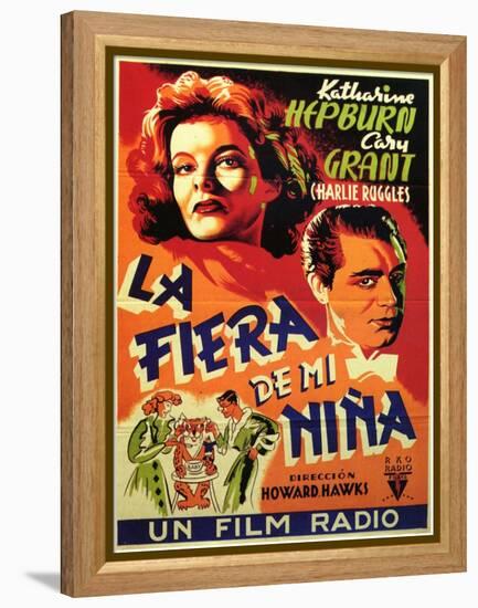 Bringing Up Baby, Spanish Movie Poster, 1938-null-Framed Stretched Canvas