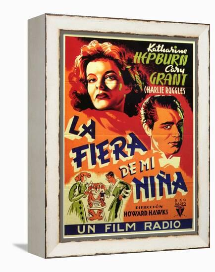 Bringing Up Baby, Spanish Movie Poster, 1938-null-Framed Stretched Canvas
