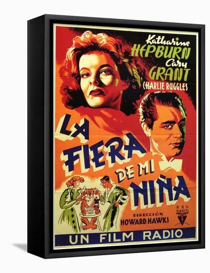 Bringing Up Baby, Spanish Movie Poster, 1938-null-Framed Stretched Canvas