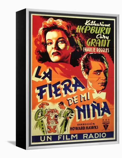 Bringing Up Baby, Spanish Movie Poster, 1938-null-Framed Stretched Canvas