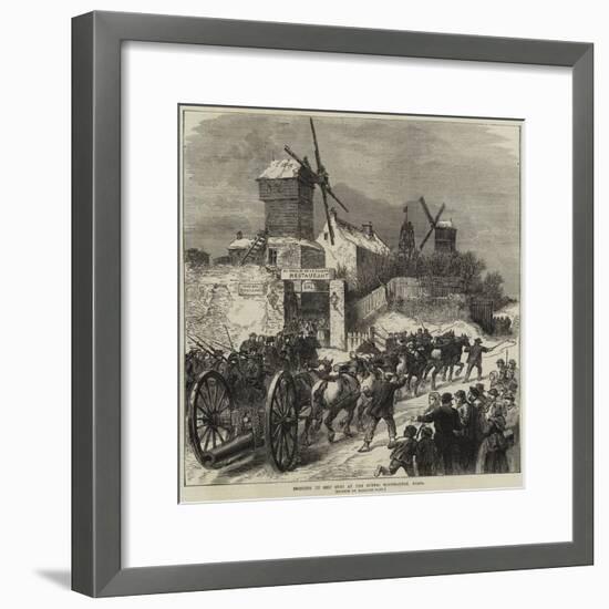 Bringing Up Ship Guns at the Buttes Montmartre, Paris-null-Framed Giclee Print