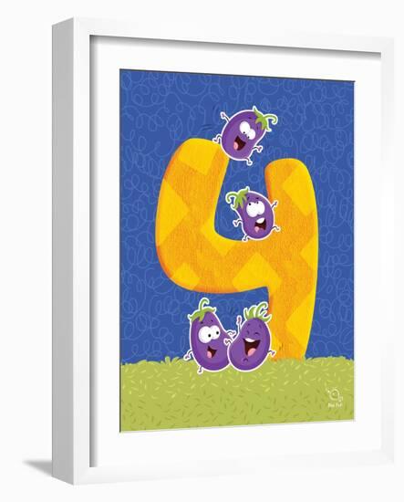 Brinjy 4-Blue Fish-Framed Art Print