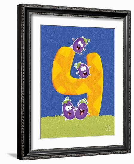 Brinjy 4-Blue Fish-Framed Art Print