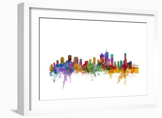 Brisbane Australia Skyline-Michael Tompsett-Framed Art Print