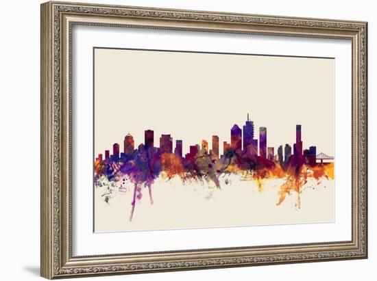 Brisbane Australia Skyline-Michael Tompsett-Framed Art Print