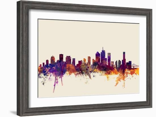 Brisbane Australia Skyline-Michael Tompsett-Framed Art Print