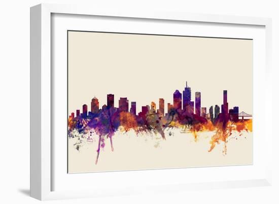 Brisbane Australia Skyline-Michael Tompsett-Framed Art Print