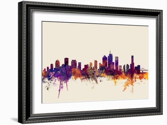 Brisbane Australia Skyline-Michael Tompsett-Framed Art Print