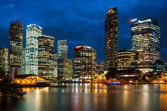 Brisbane City Skyline After Dark Brisbane Queensland Australia Pacific Photographic Print Andrew Michael Art Com