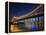 Brisbane City Skyline at Dusk, Queensland, Story Bridge Illuminated, Brisbane River, Australia-Andrew Watson-Framed Premier Image Canvas