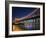 Brisbane City Skyline at Dusk, Queensland, Story Bridge Illuminated, Brisbane River, Australia-Andrew Watson-Framed Photographic Print