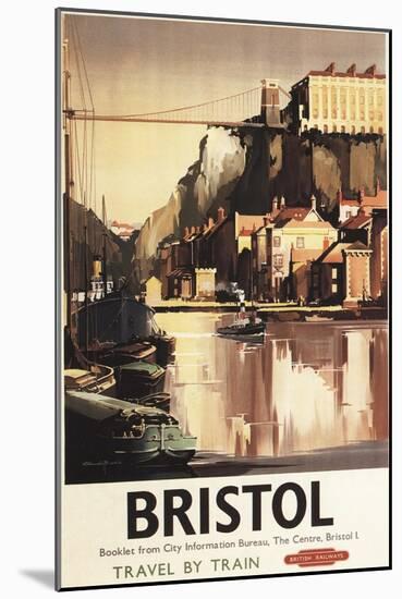 Bristol, England - Clifton Suspension Bridge and Boats British Rail Poster-Lantern Press-Mounted Art Print