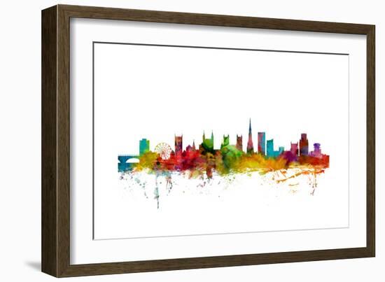 Bristol England Skyline-Michael Tompsett-Framed Art Print