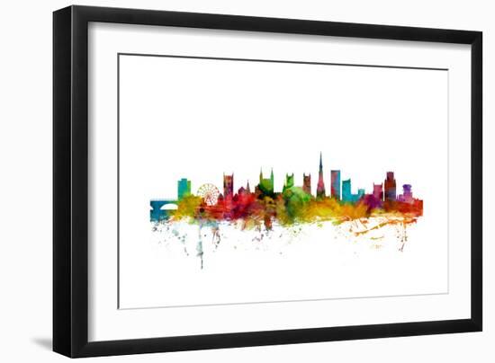 Bristol England Skyline-Michael Tompsett-Framed Art Print