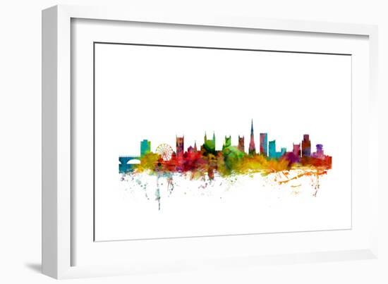 Bristol England Skyline-Michael Tompsett-Framed Art Print