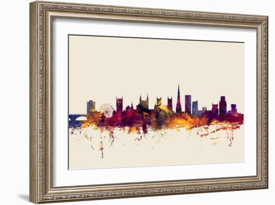 Bristol England Skyline-Michael Tompsett-Framed Art Print