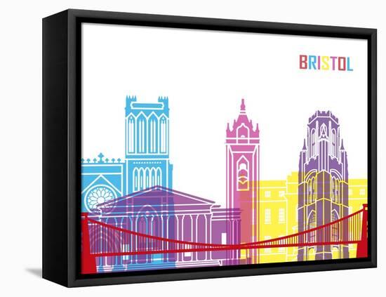 Bristol Skyline Pop-paulrommer-Framed Stretched Canvas
