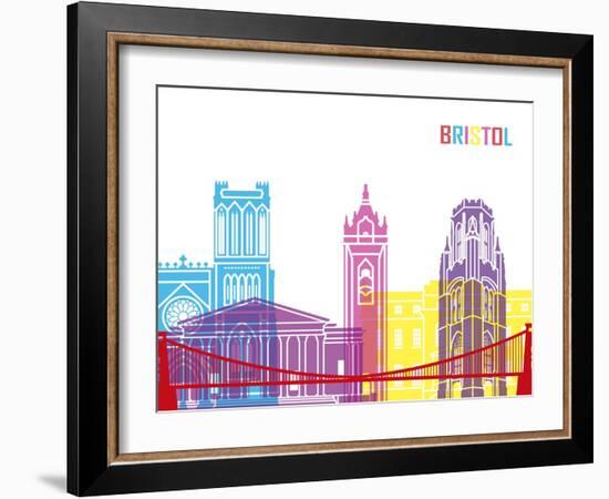 Bristol Skyline Pop-paulrommer-Framed Art Print