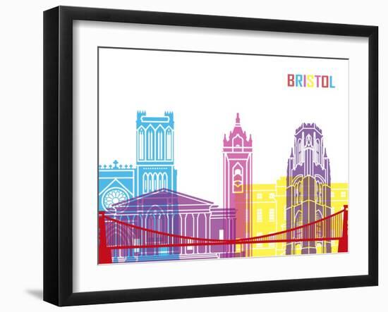 Bristol Skyline Pop-paulrommer-Framed Art Print