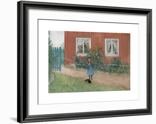 Brita a Cat and a Sandwich-Carl Larsson-Framed Premium Giclee Print