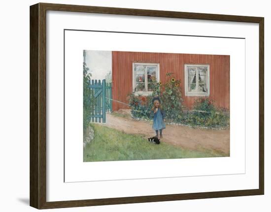 Brita a Cat and a Sandwich-Carl Larsson-Framed Premium Giclee Print