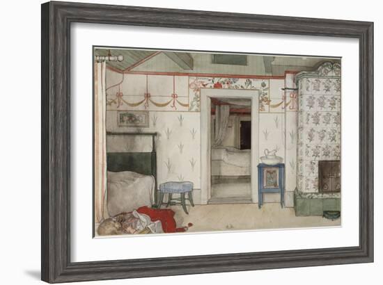 Brita's Forty Winks, from 'A Home' series, c.1895-Carl Larsson-Framed Giclee Print