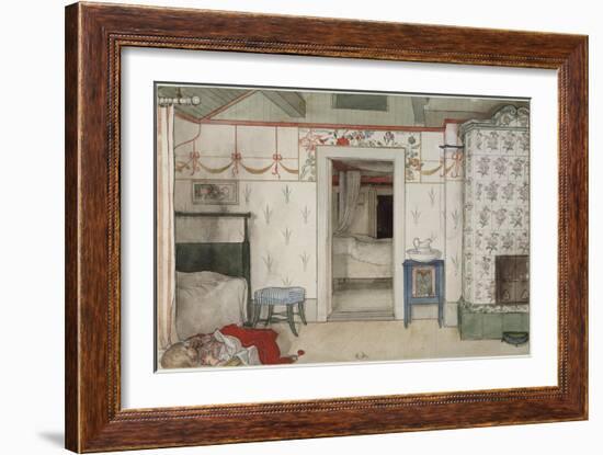 Brita's Forty Winks, from 'A Home' series, c.1895-Carl Larsson-Framed Giclee Print